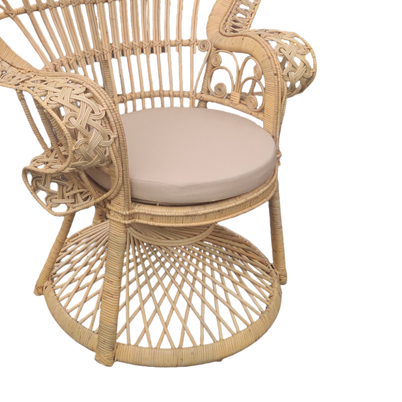 Πολυθρόνα Dorothy Inart με μπεζ μαξιλάρι-φυσικό rattan 115x53x147εκ - Image 3