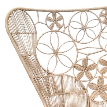 Alternative view of Πολυθρόνα Jake Inart με μπεζ μαξιλάρι-φυσικό rattan 110x86x145εκ