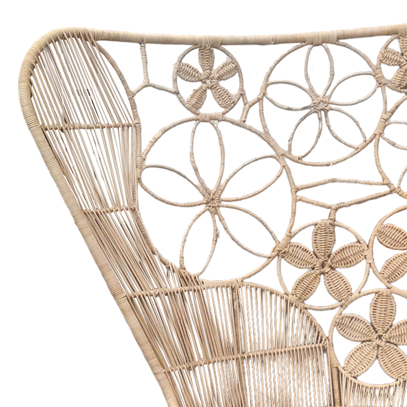 Πολυθρόνα Jake Inart με μπεζ μαξιλάρι-φυσικό rattan 110x86x145εκ - Image 2