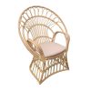 Πολυθρόνα Boloni Inart με μπεζ μαξιλάρι-φυσικό rattan 100x67x120εκ 314-000006