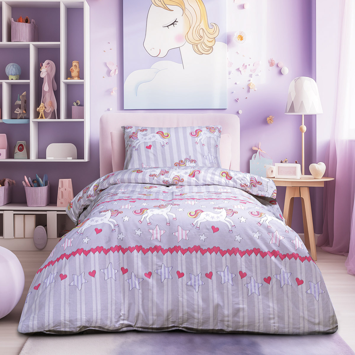 Beauty Home Σετ πάπλωμα μονό Myth Art 6236 160x240 Λιλά