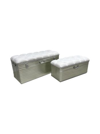ΣΚΑΜΠΟ/ΜΠΑΟΥΛΟ PU ΑΣΗΜΙ/ΛΕΥΚΟ 102Χ42Χ48 ΚΑΙ 80X35X35
