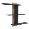 Ραφιέρα τοίχου Norman pakoworld sonoma-ανθρακί 110x19.5x90εκ 120-000260