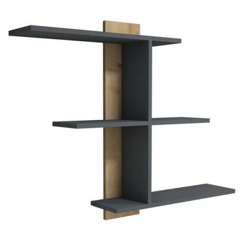 Ραφιέρα τοίχου Norman pakoworld sonoma-ανθρακί 110x19.5x90εκ 120-000260