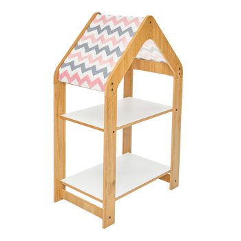 Ραφιέρα Montessori Zoilen pakoworld φυσικό-λευκό-ροζ mdf 50x30x80εκ 120-000425