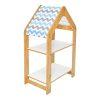Ραφιέρα Montessori Zoilen pakoworld φυσικό-λευκό-μπλε mdf 50x30x80εκ 120-000426