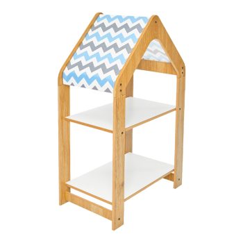 Ραφιέρα Montessori Zoilen pakoworld φυσικό-λευκό-μπλε mdf 50x30x80εκ 120-000426