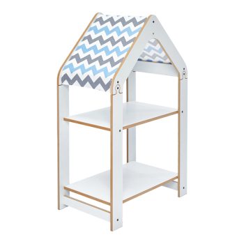 Ραφιέρα Montessori Zoilen pakoworld λευκό-μπλε mdf 50x30x80εκ 120-000428