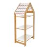 Ραφιέρα Montessori Zoilen I pakoworld λευκό-φυσικό-ροζ mdf 50x30x100εκ 120-000429