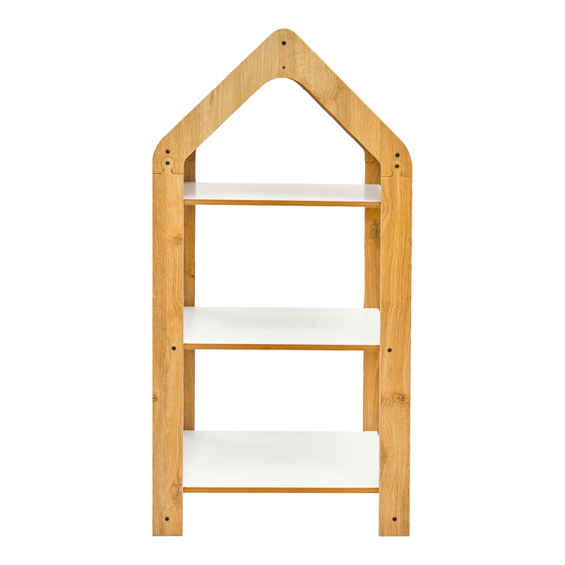 Ραφιέρα τ. Montessori Zoilen I λευκό-φυσικό-μπλε mdf 50x30x100εκ - Image 2