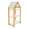 Ραφιέρα Montessori Zoilen I pakoworld λευκό-φυσικό-μπλε mdf 50x30x100εκ 120-000430