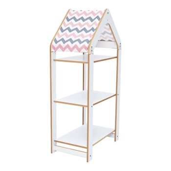 Ραφιέρα Montessori Zoilen I pakoworld λευκό-ροζ mdf 50x30x100εκ 120-000431