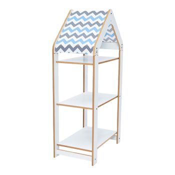 Ραφιέρα Montessori Zoilen I pakoworld λευκό-μπλε mdf 50x30x100εκ 120-000432