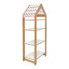 Ραφιέρα Montessori Zoilen II pakoworld φυσικό-λευκό-ροζ mdf 50x30x120εκ 120-000433
