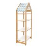 Ραφιέρα Montessori Zoilen II pakoworld φυσικό-λευκό-μπλε mdf 50x30x120εκ 120-000434