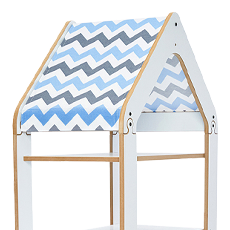 Ραφιέρα Montessori Zoilen II λευκό-μπλε mdf 50x30x120εκ - Image 3