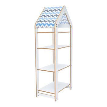 Ραφιέρα Montessori Zoilen II pakoworld λευκό-μπλε mdf 50x30x120εκ 120-000436