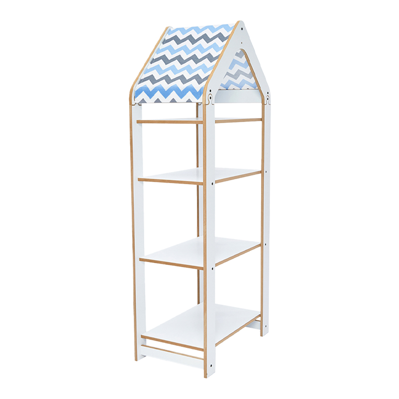 Ραφιέρα Montessori Zoilen II pakoworld λευκό-μπλε mdf 50x30x120εκ 120-000436