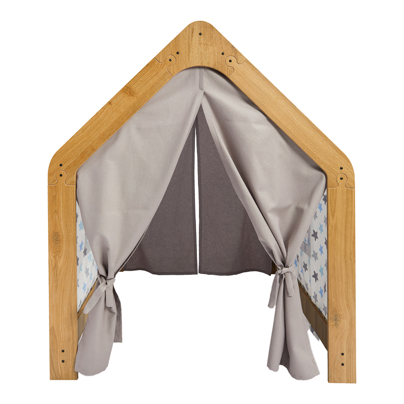 Παιδικό σπίτι Montessori Hosnele φυσικό-λευκό-μπλε mdf 95x90x114εκ - Image 2