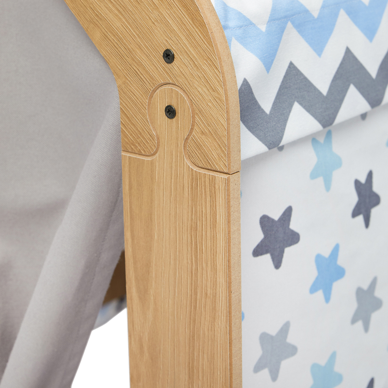 Παιδικό σπίτι Montessori Hosnele φυσικό-λευκό-μπλε mdf 95x90x114εκ - Image 4