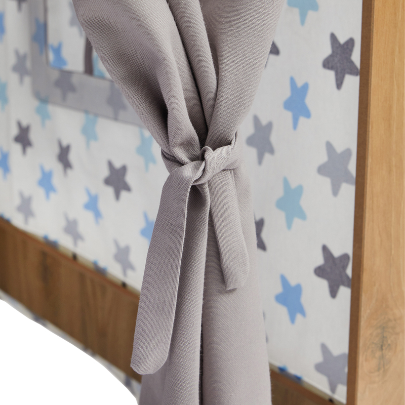 Παιδικό σπίτι Montessori Hosnele φυσικό-λευκό-μπλε mdf 95x90x114εκ - Image 5