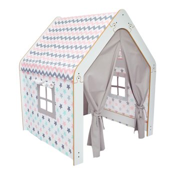 Παιδικό σπίτι Montessori Hosnele pakoworld λευκό-ροζ mdf 95x90x114εκ 120-000439