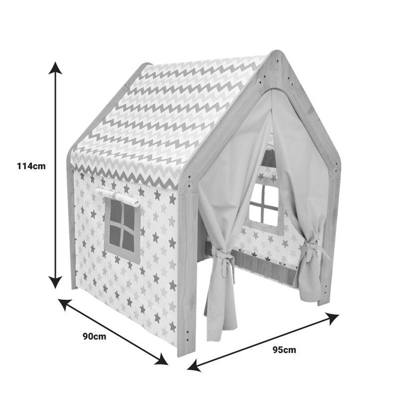 Παιδικό σπίτι Montessori Hosnele λευκό-μπλε mdf 95x90x114εκ - Image 5