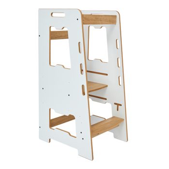 Πύργος εκμάθησης Farsene pakoworld λευκό-φυσικό mdf 40x50x90εκ 120-000443