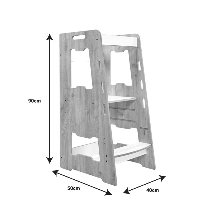 Πύργος εκμάθησης Farsene λευκό-φυσικό mdf 40x50x90εκ - Image 6
