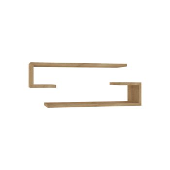 Ραφιέρα τοίχου Eldo pakoworld σετ 2τεμ μελαμίνη σε φυσική απόχρωση 60x19.6x15εκ 120-000461