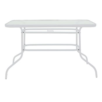 Alternative view of Τραπέζι Ensure  μέταλλο λευκό-γυαλί 120x70x70εκ