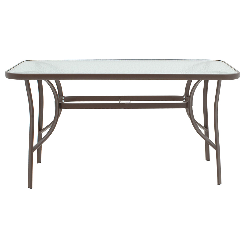 Τραπέζι Ensure μέταλλο καφέ-γυαλί tempered 120x70x70εκ - Image 2