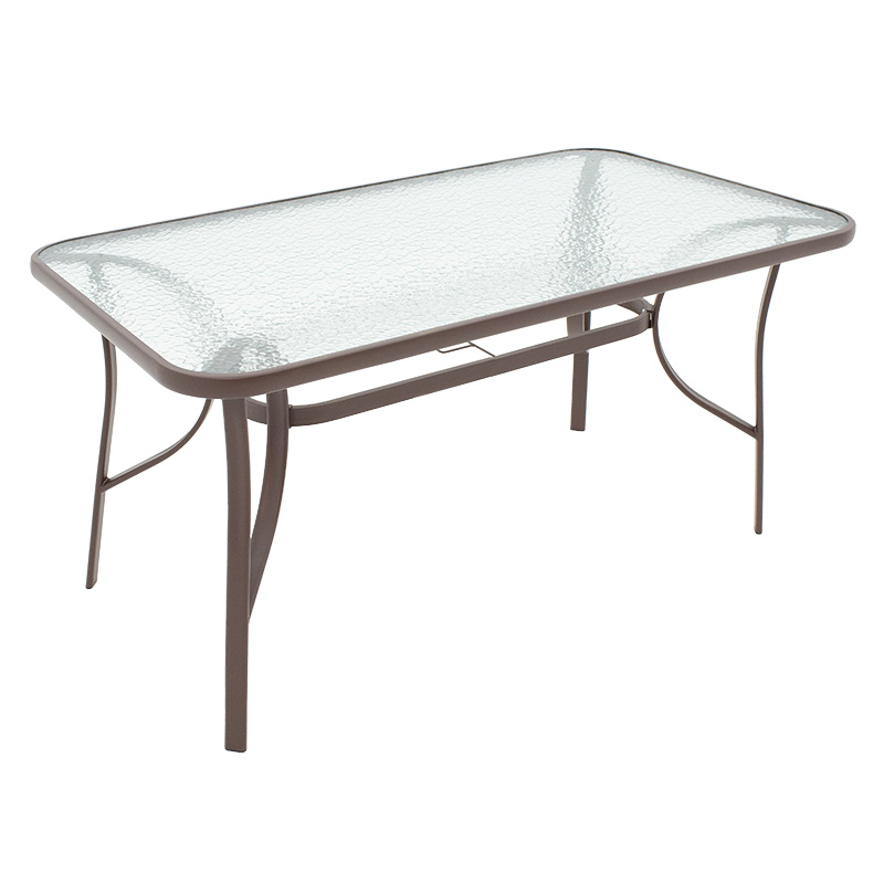 Τραπέζι Ensure μέταλλο καφέ-γυαλί tempered 120x70x70εκ - Image 3