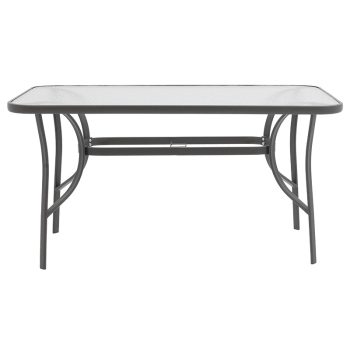 Alternative view of Τραπέζι Ensure  ανθρακί μέταλλο-tempered γυαλί 120x70x70εκ