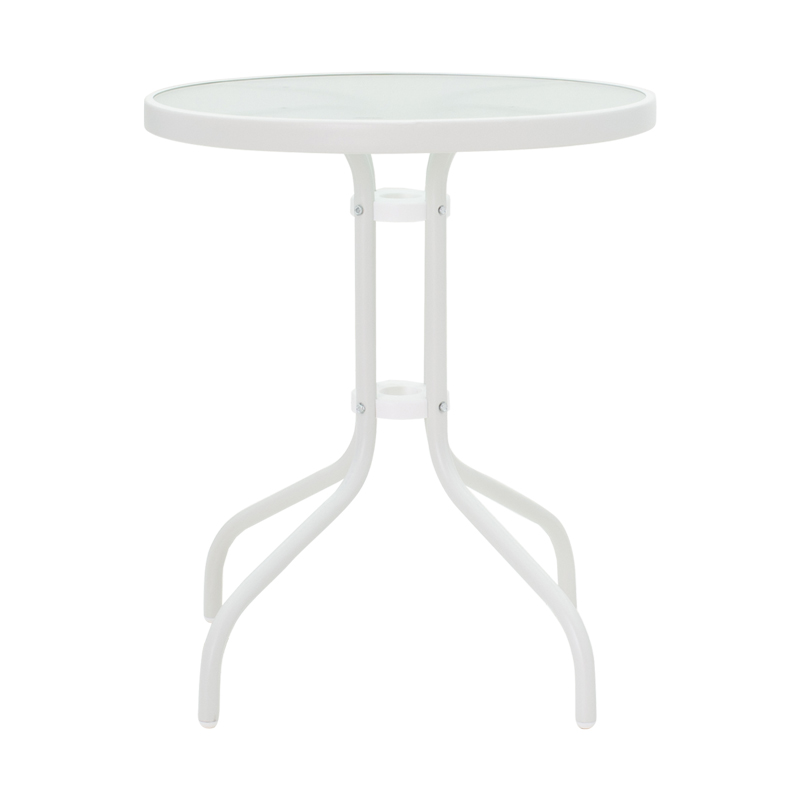Tραπεζαρία Tade-Watson σετ 3τεμ λευκό μέταλλο Φ60x70εκ - Image 3