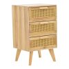 Κομοδίνο Amadeus pakoworld ξύλο σε φυσική απόχρωση 40x35x66εκ 135-000016