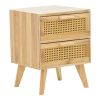 Κομοδίνο Othello pakoworld ξύλο σε φυσική απόχρωση 40x34.5x49εκ 135-000017