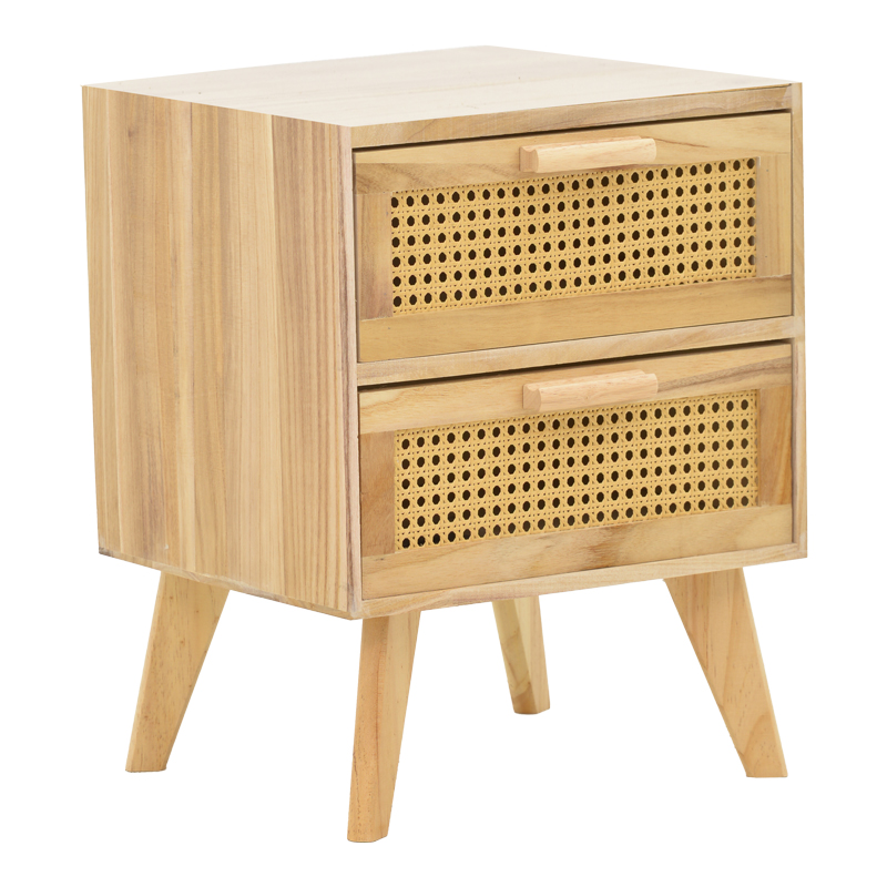 Κομοδίνο Othello pakoworld ξύλο σε φυσική απόχρωση 40x34.5x49εκ 135-000017