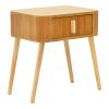 Κομοδίνο Evander pakoworld ξύλο σε φυσική απόχρωση 45x35x50εκ 135-000019