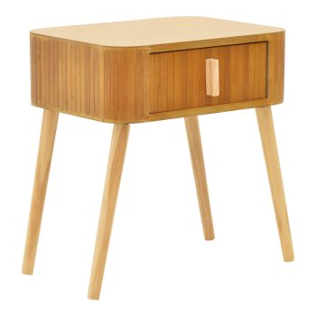 Κομοδίνο Evander pakoworld ξύλο σε φυσική απόχρωση 45x35x50εκ 135-000019