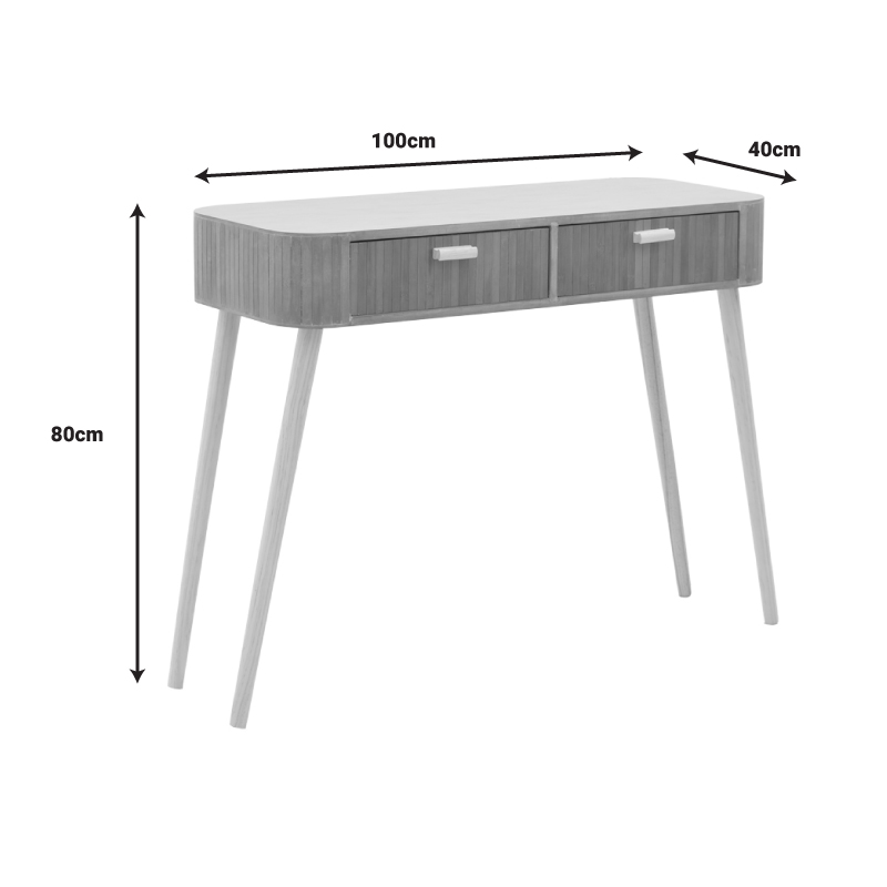 Κονσόλα Evander ξύλο σε φυσική απόχρωση 100x40x80εκ - Image 4