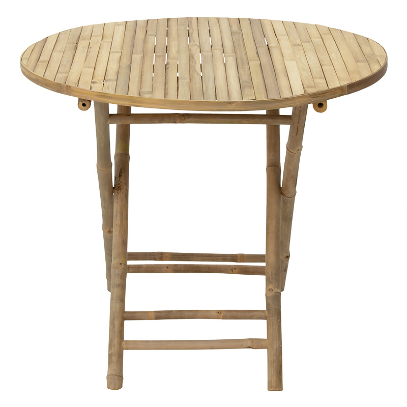 Τραπέζι Obbie πτυσσόμενο bamboo φυσικό Φ90x77εκ - Image 2
