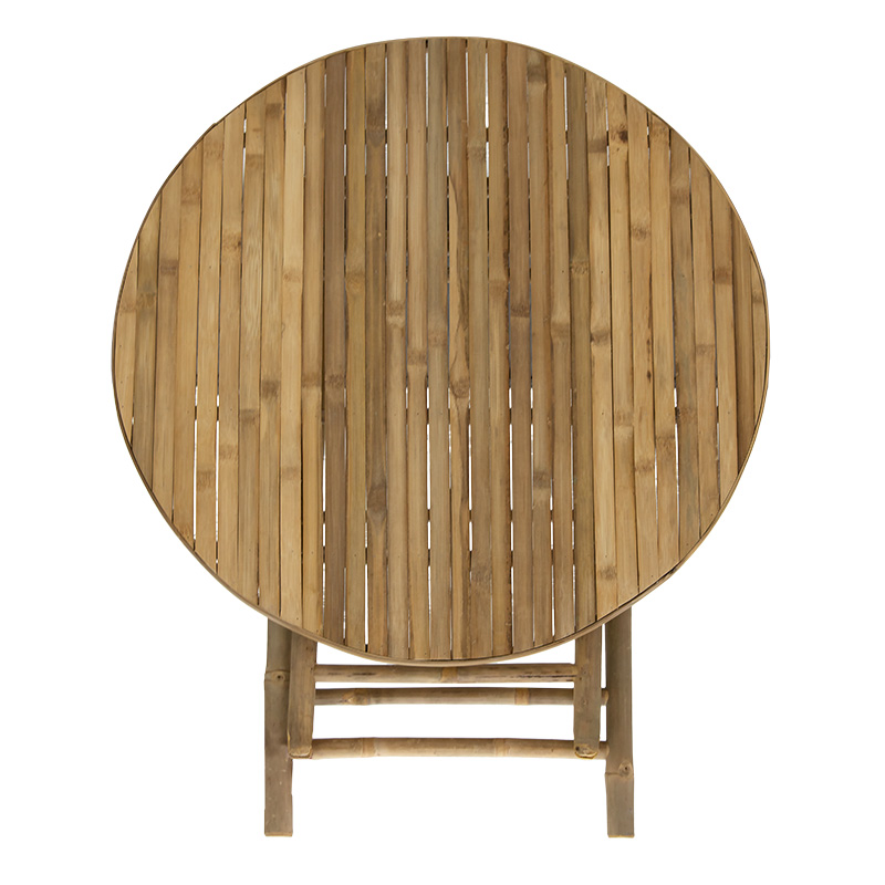 Τραπέζι Obbie πτυσσόμενο bamboo φυσικό Φ90x77εκ - Image 3