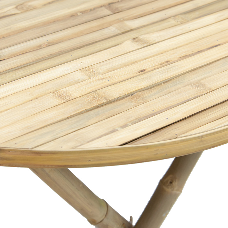 Τραπέζι Obbie πτυσσόμενο bamboo φυσικό Φ90x77εκ - Image 4