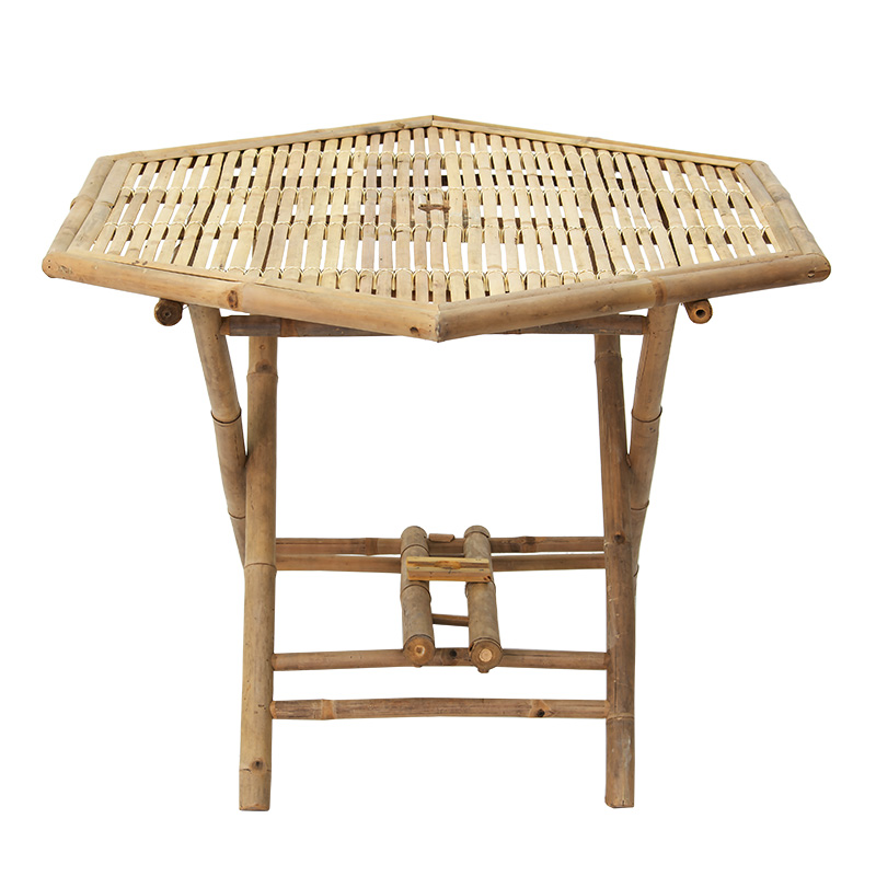 Τραπέζι Nando πτυσσόμενο bamboo φυσικό 114x100x75εκ - Image 2
