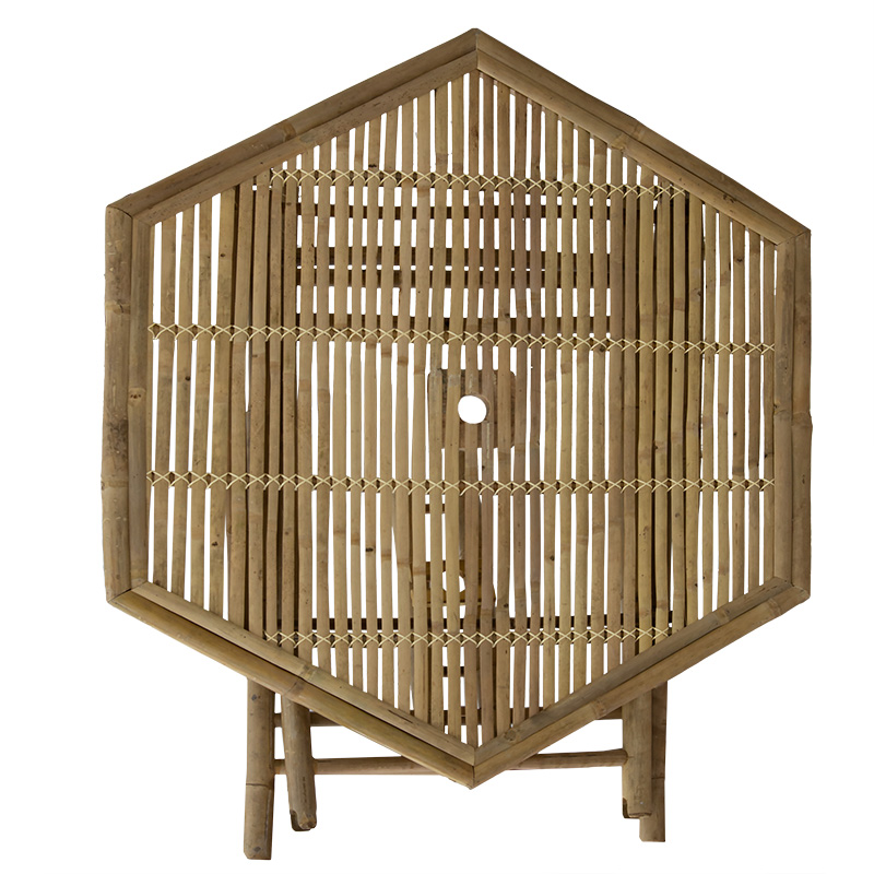 Τραπέζι Nando πτυσσόμενο bamboo φυσικό 114x100x75εκ - Image 4