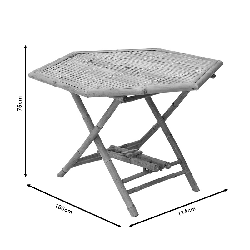 Τραπέζι Nando πτυσσόμενο bamboo φυσικό 114x100x75εκ - Image 6
