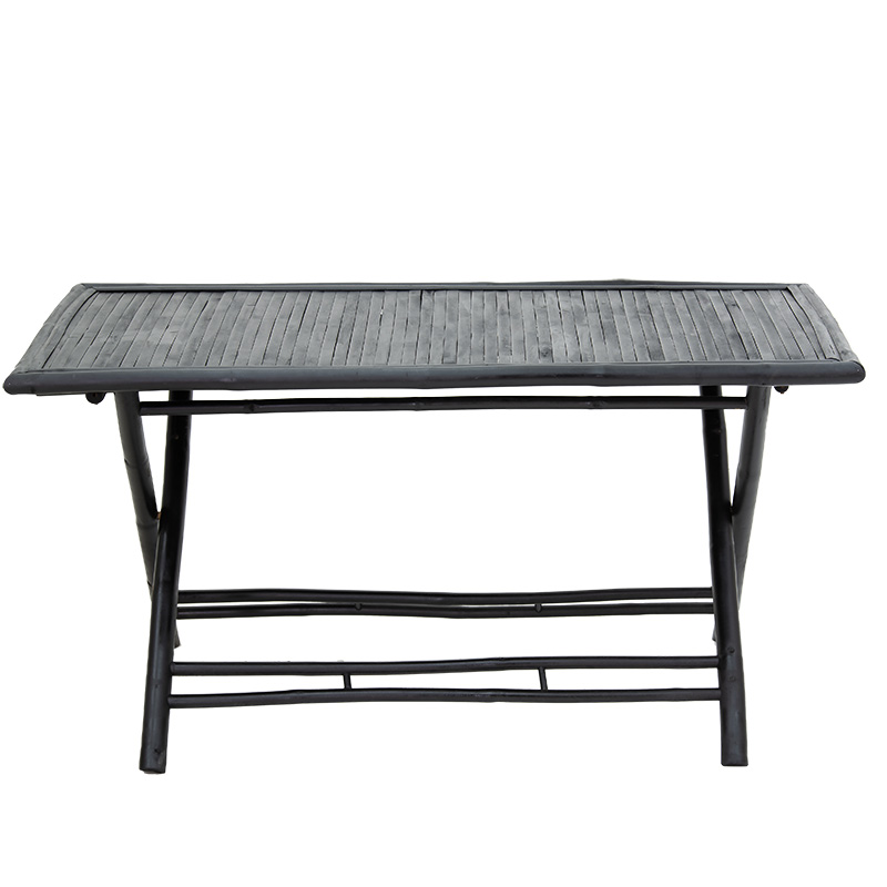 Τραπέζι Badou πτυσσόμενο bamboo μαύρο 150x80x77εκ - Image 2
