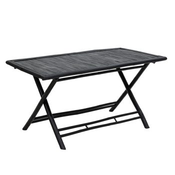 Τραπέζι Badou pakoworld πτυσσόμενο bamboo μαύρο 150x80x77εκ 141-000017