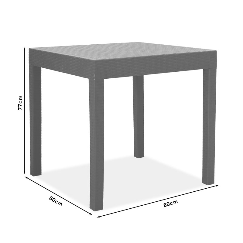 Τραπέζι Gabi PP χρώμα μαύρο 80x80x77εκ - Image 4